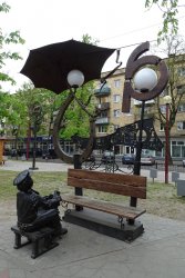 Brześć - Ulica Gogola z ciekawymi latarniami
