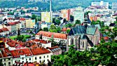 Panorama na Brno  ze wzgórza zamkowego